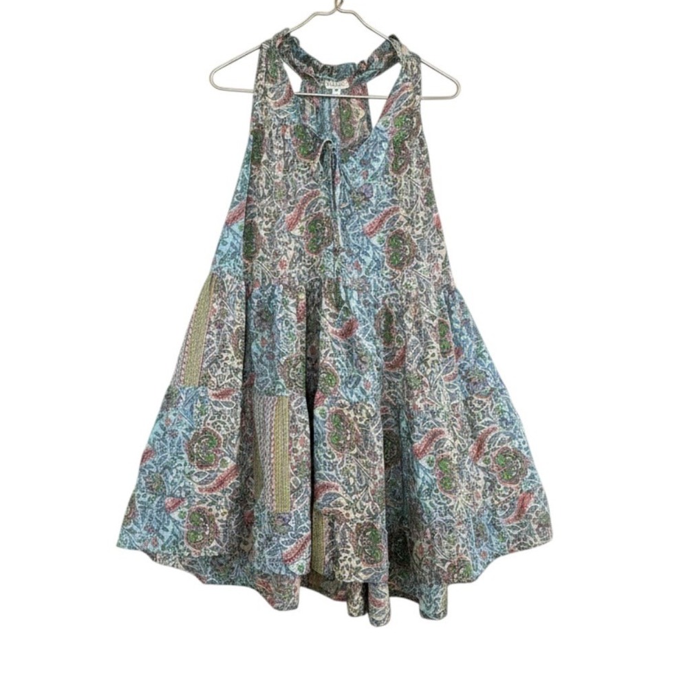 Paani Bohemian festival Paisley Halter Mini Dress size M
